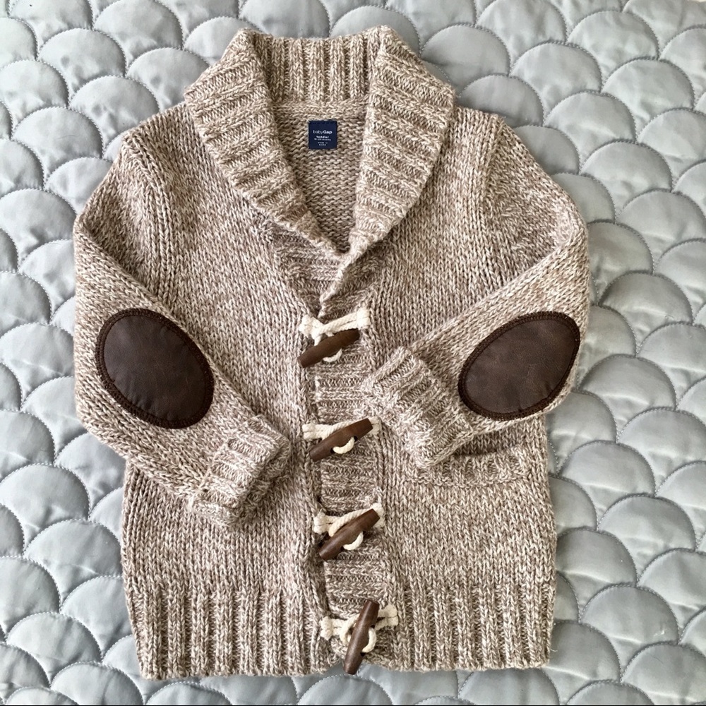babyGap Toggle Sweater - Elbow Patches & Pockets!